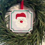 Wreath Card/Santa Embroidered