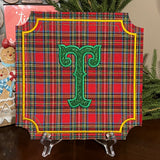 Wreath Card/Tartan Initial Embroidery