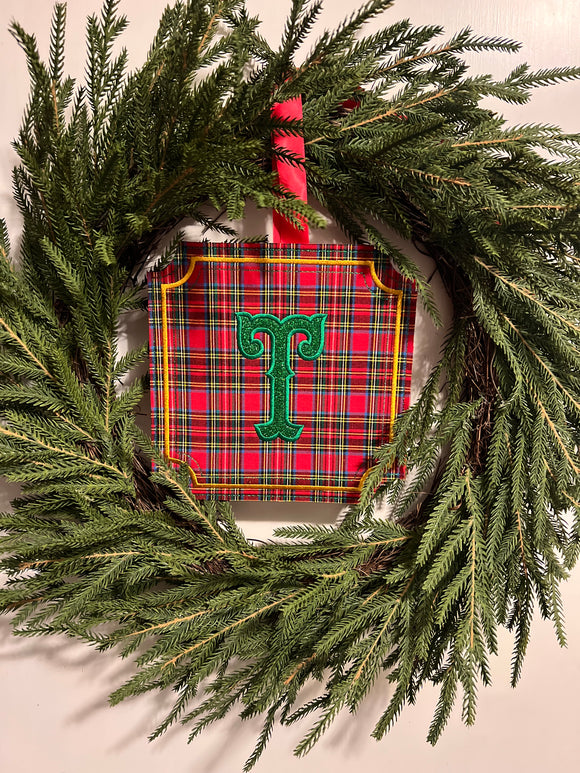 Wreath Card/Tartan Initial Embroidery