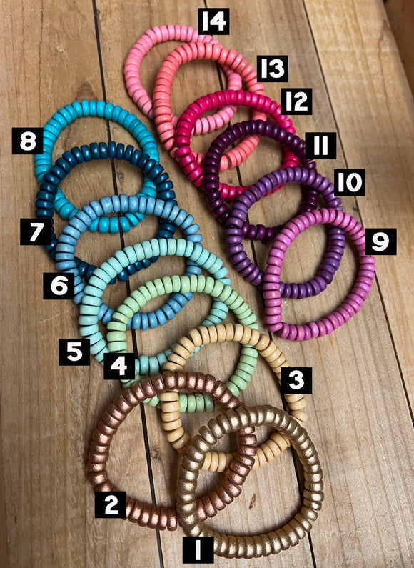 Wood Disc Bracelets