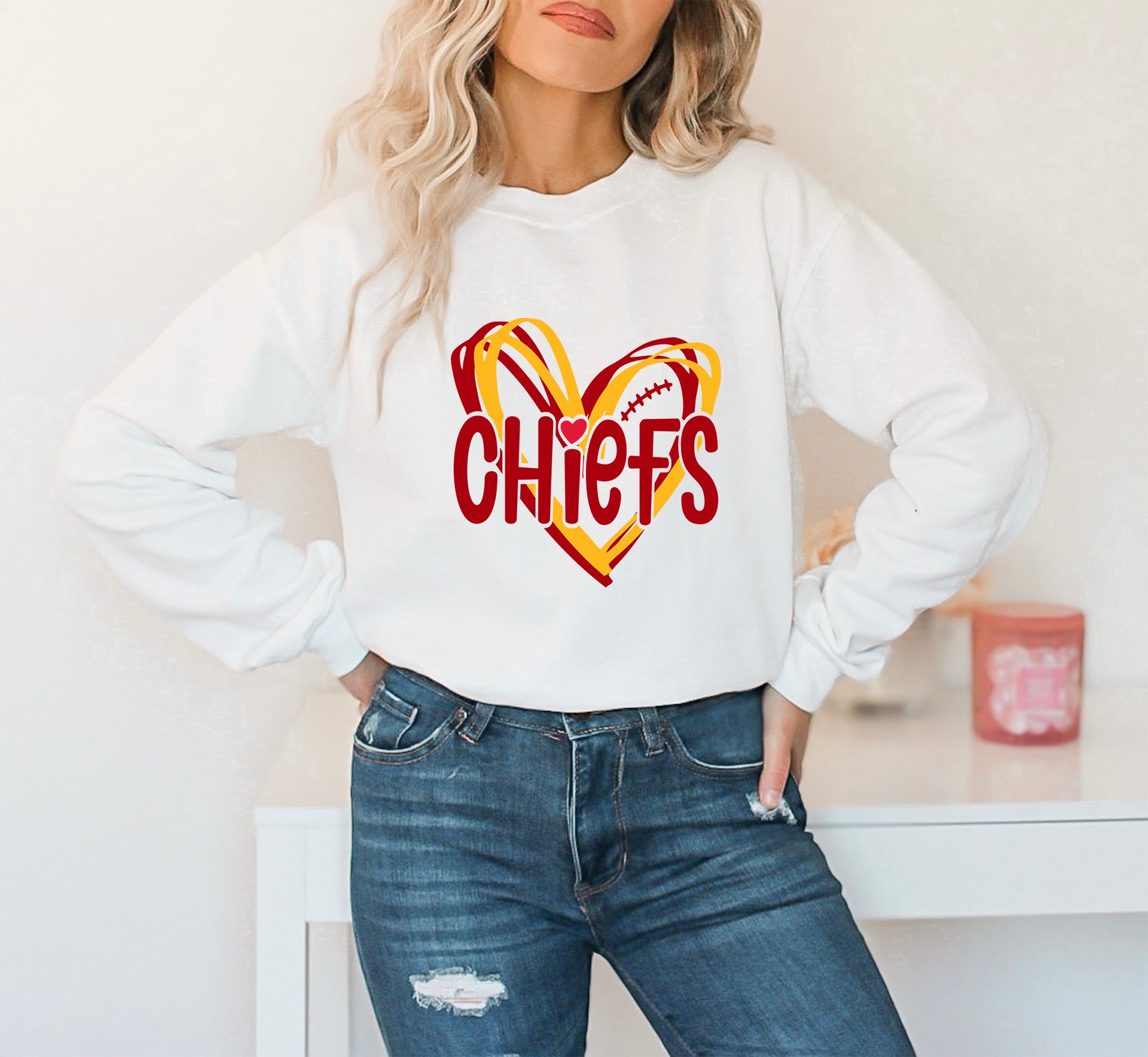 off the shoulder chiefs shirt