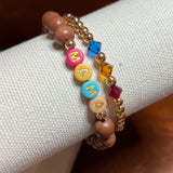 Boho Wood/Gold Birthstone Set